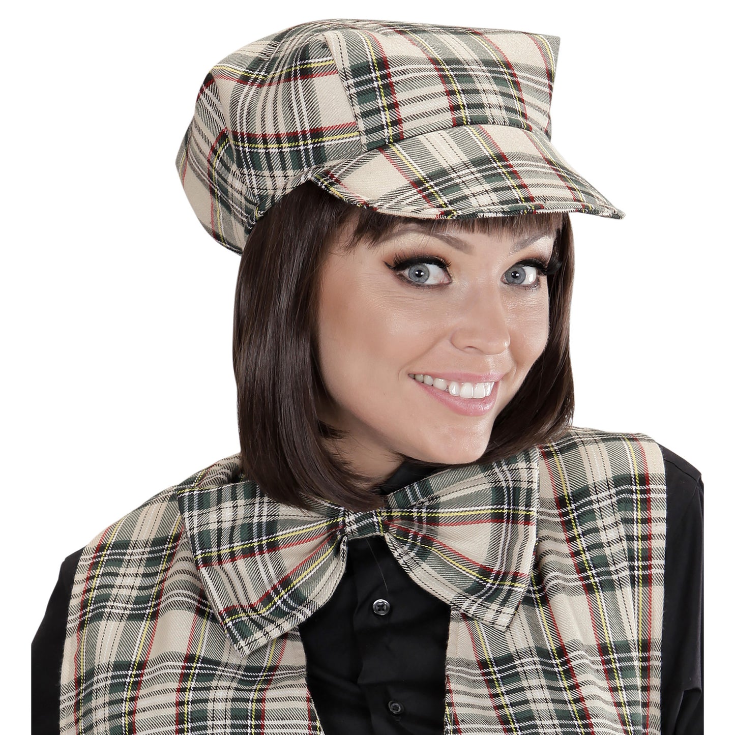 "TARTANMÜTZE + FLIEGE IN BEIGE" – Ansicht 4