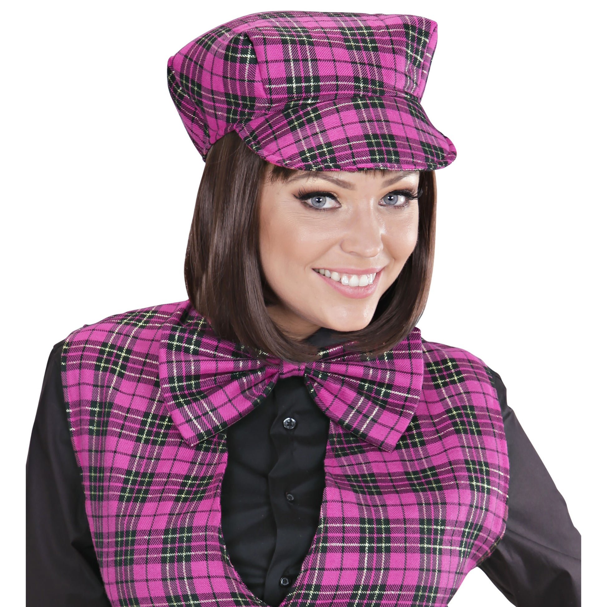 "TARTANMÜTZE + FLIEGE IN PINK" – Ansicht 3