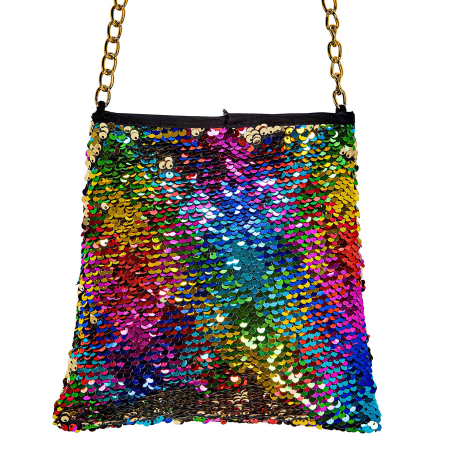 "TASCHE WENDEPAILLETTEN REGENBOGEN / GOLD" – Vorderansicht