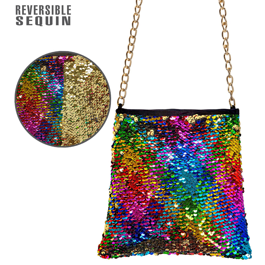 "TASCHE WENDEPAILLETTEN REGENBOGEN / GOLD" – Detailansicht