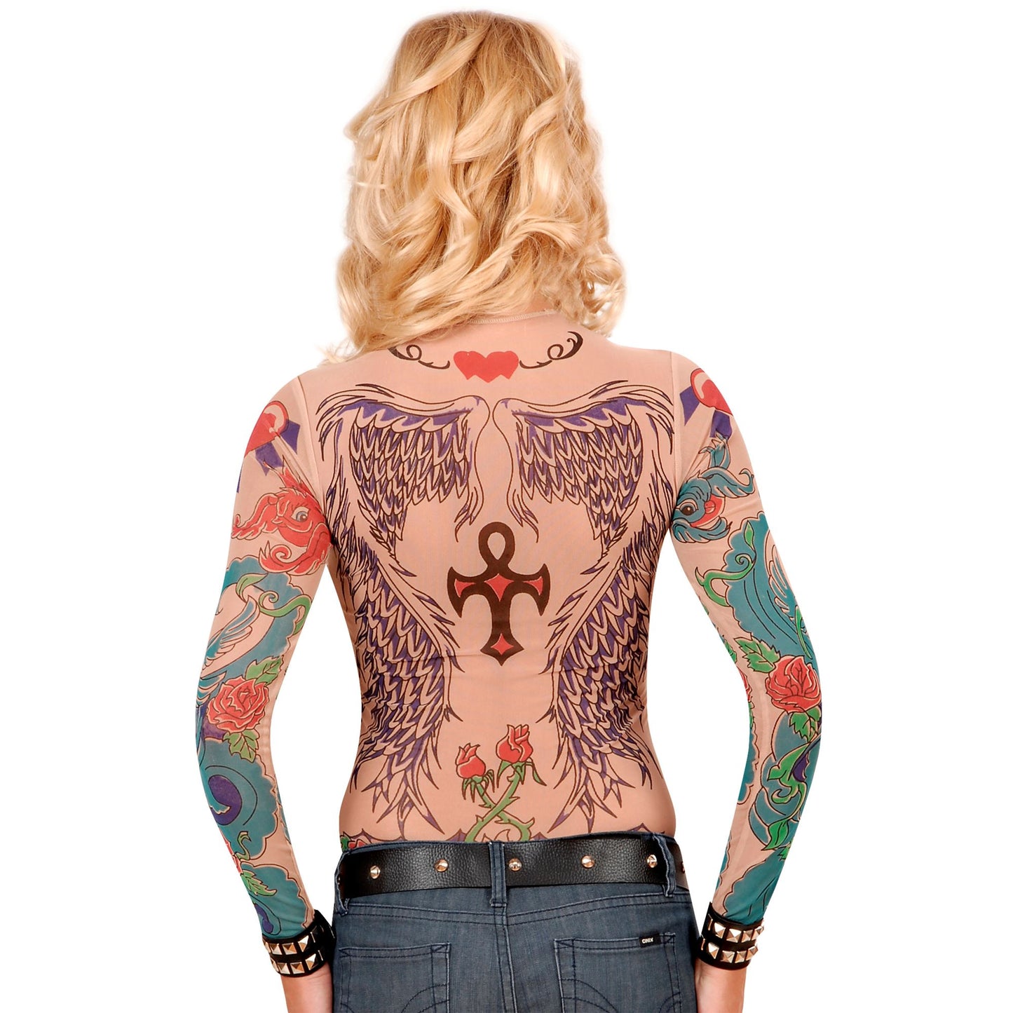 "TATTOOSHIRT ENGELSFLÜGEL" realistischer Effekt – Detailansicht