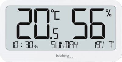 TECHNO LINE Termometro- igrometro digitale con orologio e data - Digital thermometer- hygrometer with clock and date WS9455 date Armbanduhr