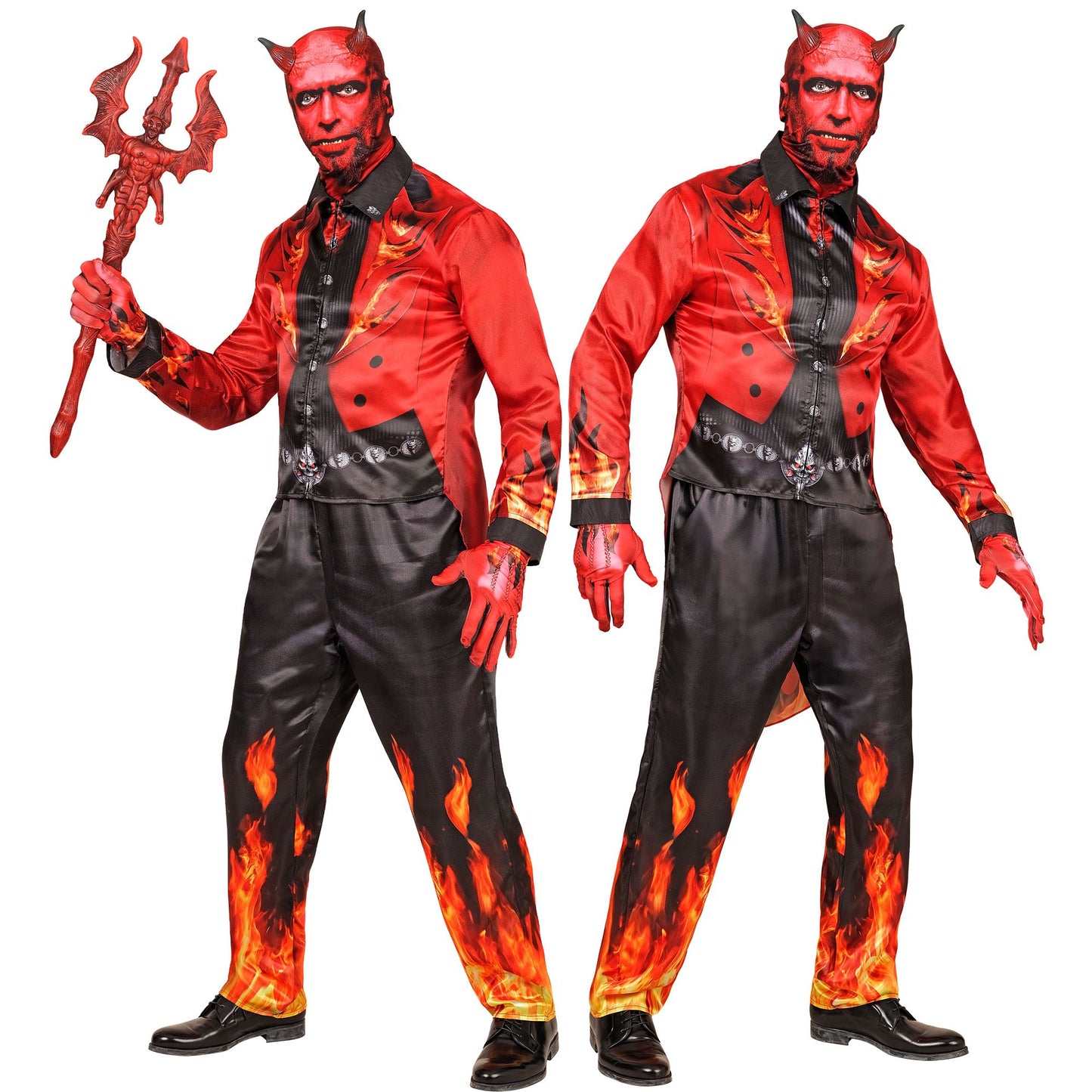 "TEUFEL FAST COSTUME" (Oberteil, Hose, Handschuhe, Maske mit Horn) – Ansicht 3