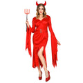 "TEUFEL" (Kleid, Gürtel, Teufelshörner) – Vorderansicht