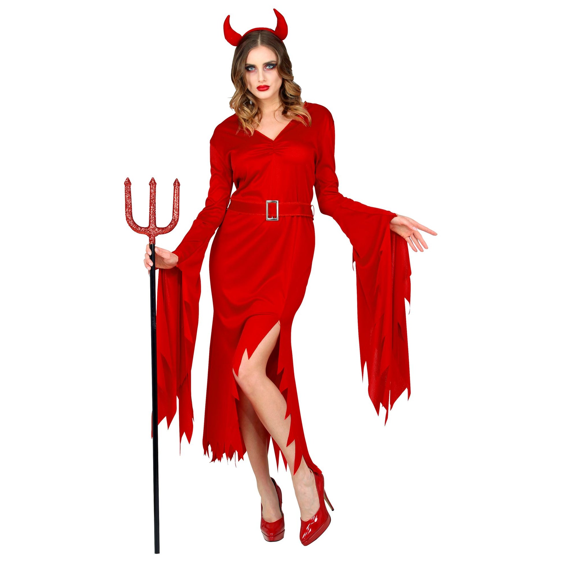 "TEUFEL" (Kleid, Gürtel, Teufelshörner) – Detailansicht