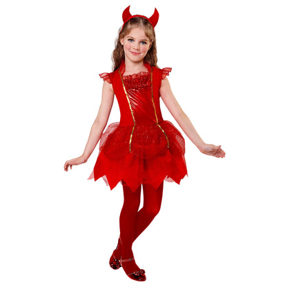 "TEUFELCHEN" (Kleid, Hörner) – Vorderansicht