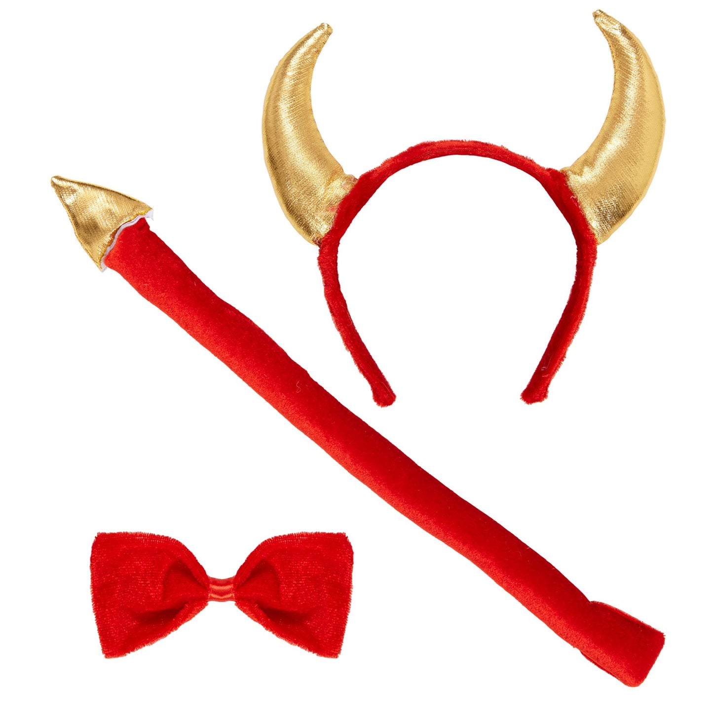 "TEUFELIN" Dress- Up- Set (Hörner,Fliege, Schwanz) – Vorderansicht