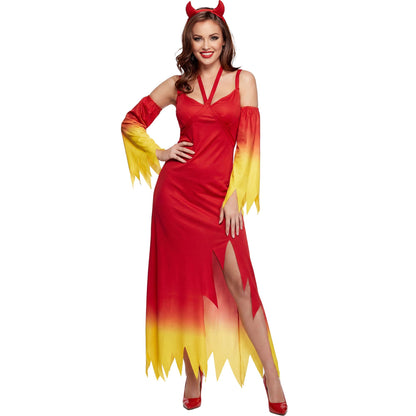 "TEUFELIN" (Kleid, Ärmel, Hörner) – Vorderansicht