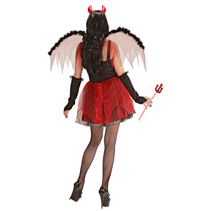 "TEUFELIN" (Kleid, Flügel, fingerlose Handschuhe, Hörner) – Ansicht 3