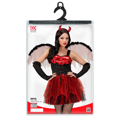 "TEUFELIN" (Kleid, Flügel, fingerlose Handschuhe, Hörner) – Ansicht 4