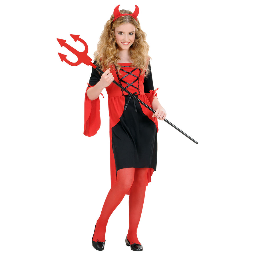 "TEUFELIN" (Kleid, Hörner) – Vorderansicht