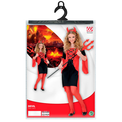 "TEUFELIN" (Kleid, Hörner) – Detailansicht