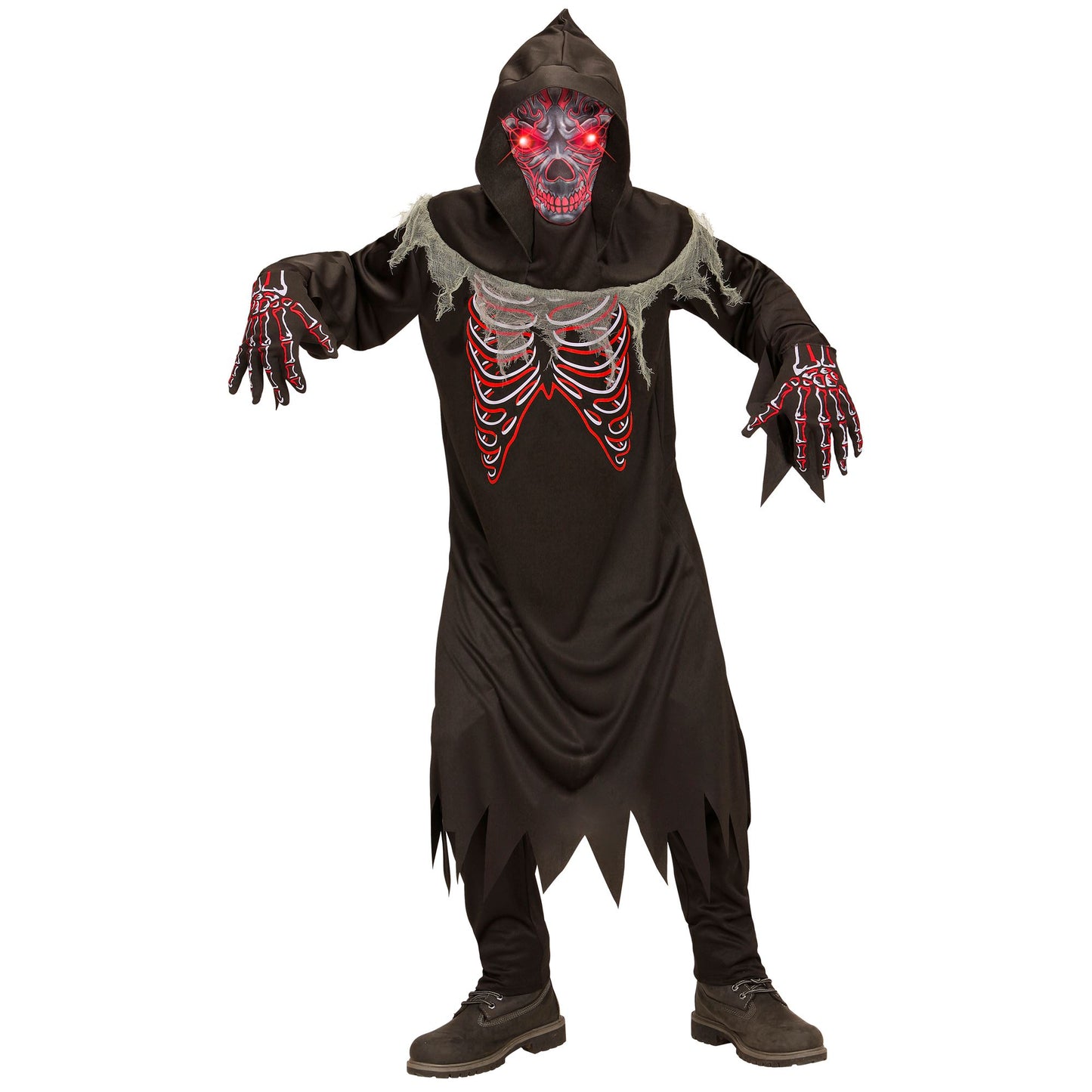 "TEUFLISCHER DÄMON" (Robe, Handschuhe, Maske mit Kapuze und leuchtenden Augen - fade-in-fade-out Effekt) – Ansicht 3