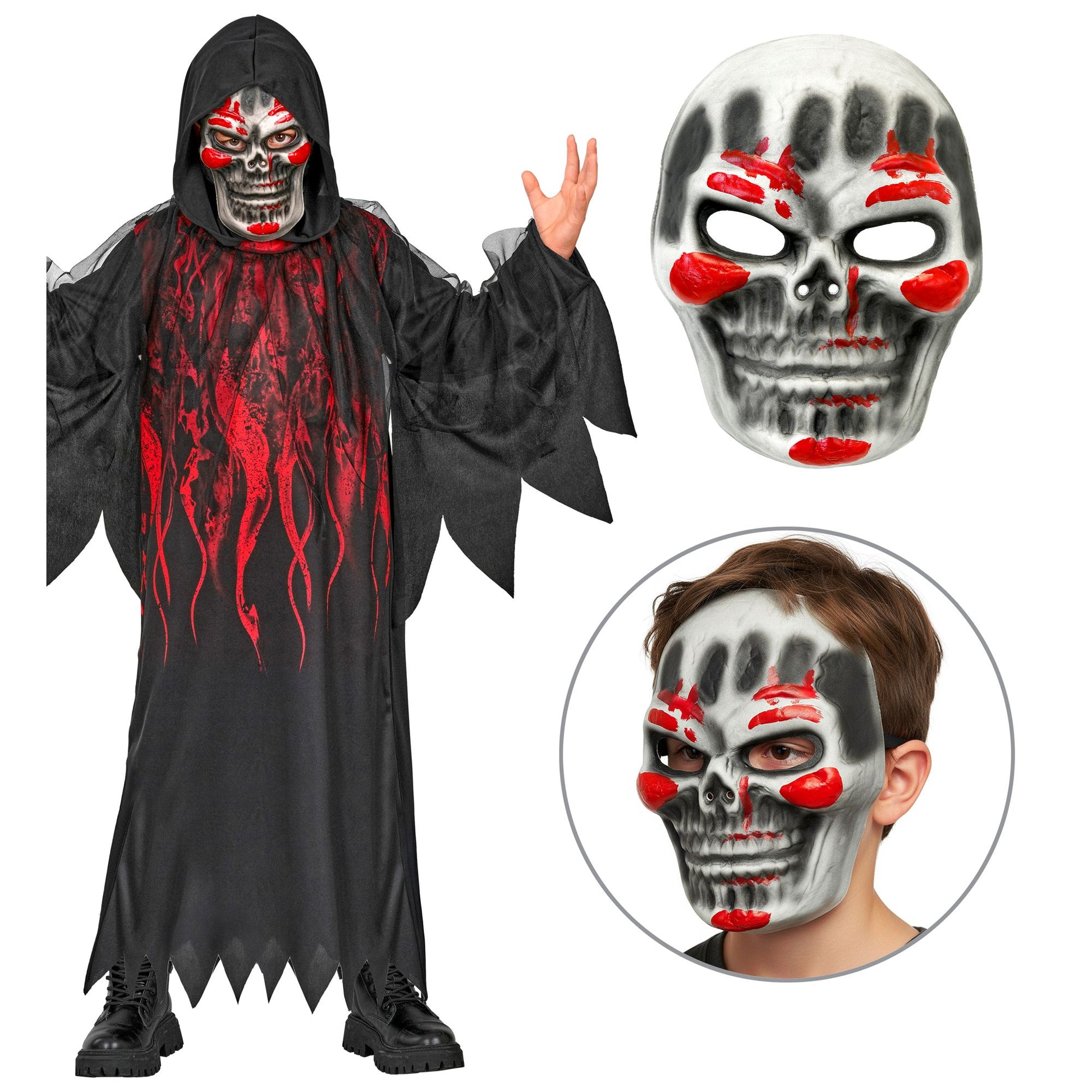 "TEULISCHER SENSEMANN" (Robe mit Kapuze, Maske) – Detailansicht