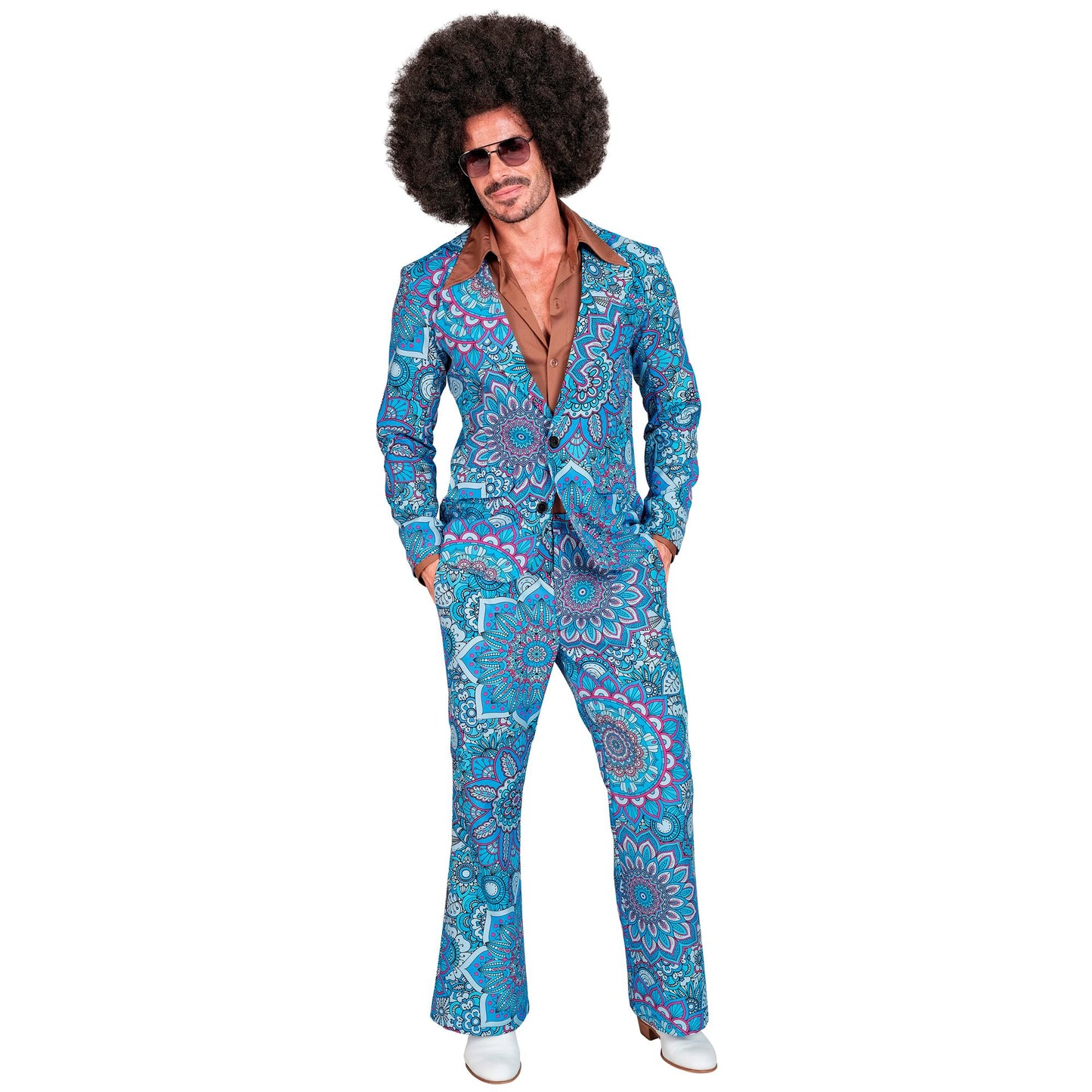 "THE 60s FASHION -blue mandala" (Jackett, Hose) – Detailansicht