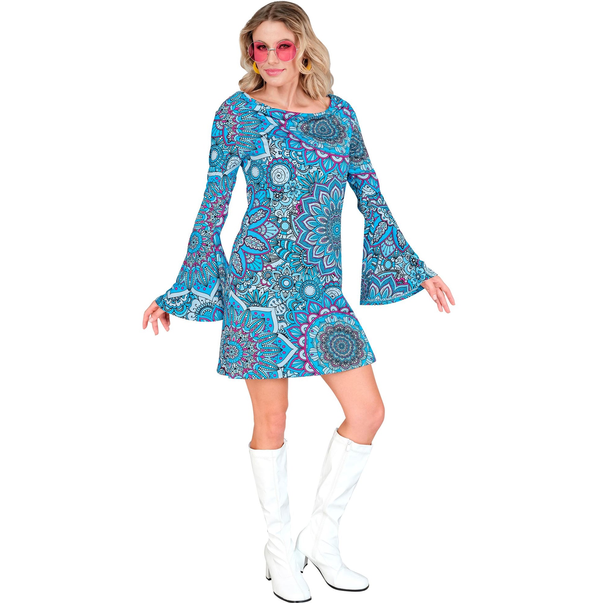 "THE 60s FASHION - blue mandala" (Kleid) – Detailansicht