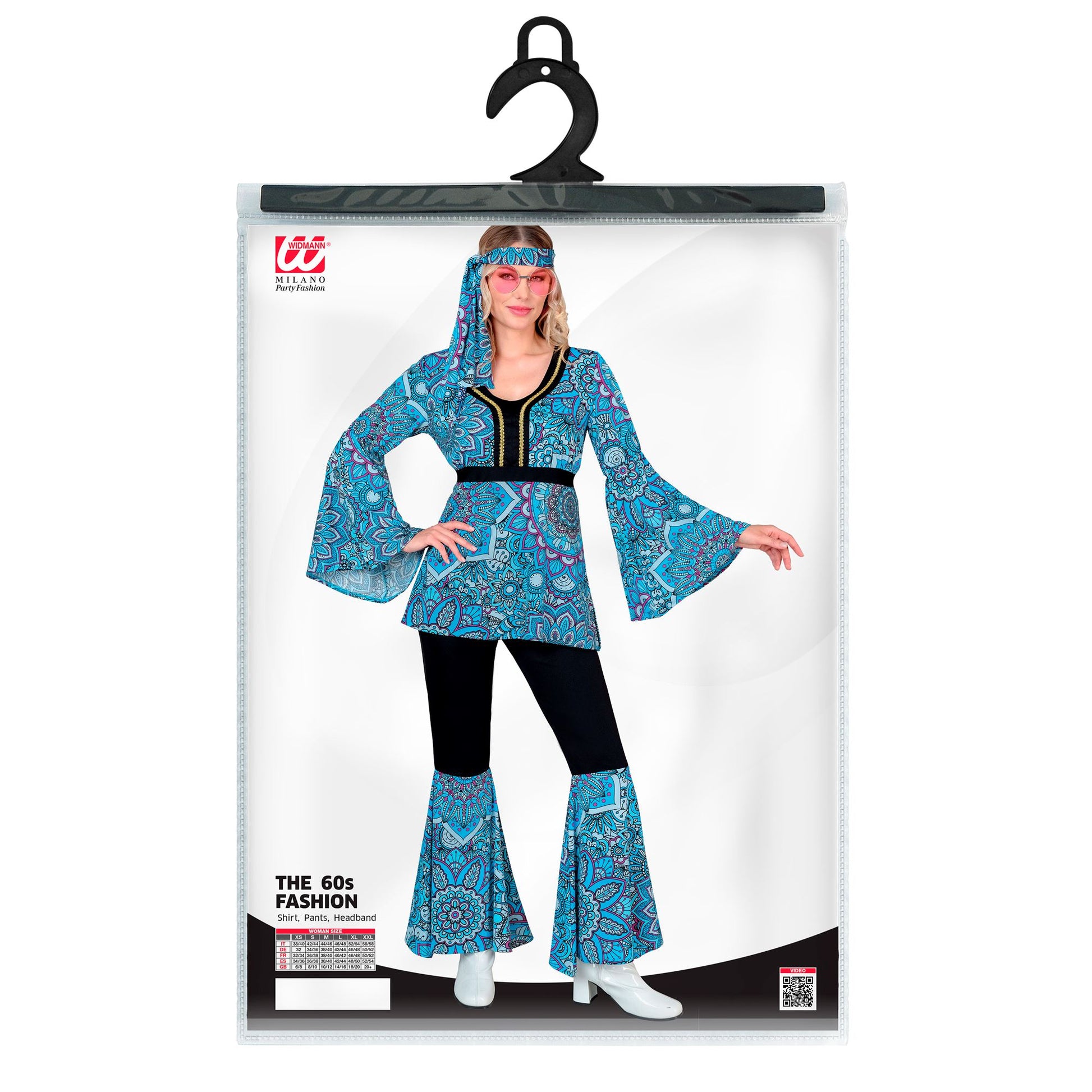 "THE 60s FASHION -blue mandala" (Oberteil, Hose, Stirnband) – Ansicht 5