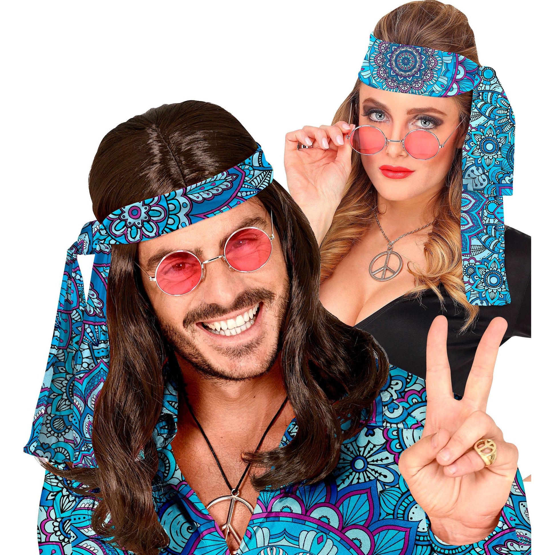 "THE 60s FASHION - blue mandala" (Stirnband) – Vorderansicht
