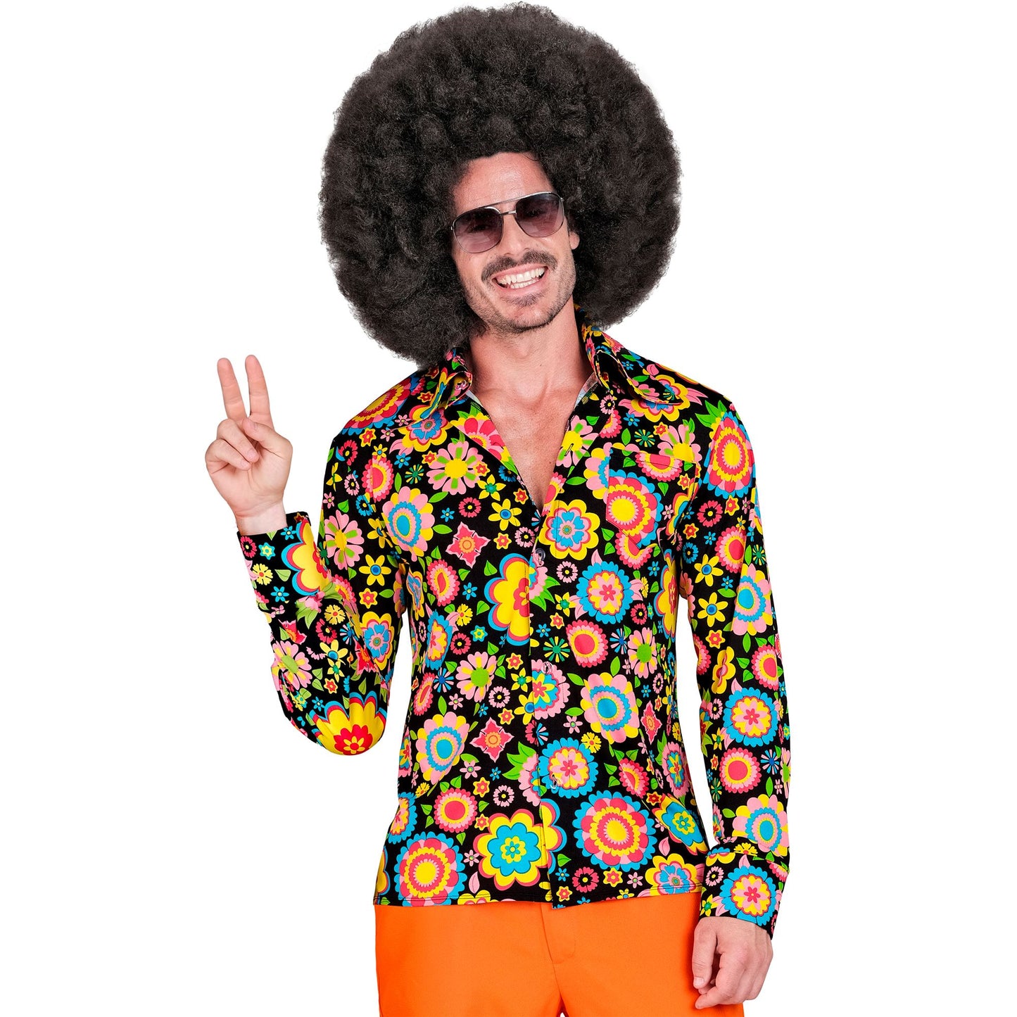 "THE 60s FASHION -colorful flowers" (Hemd) – Vorderansicht