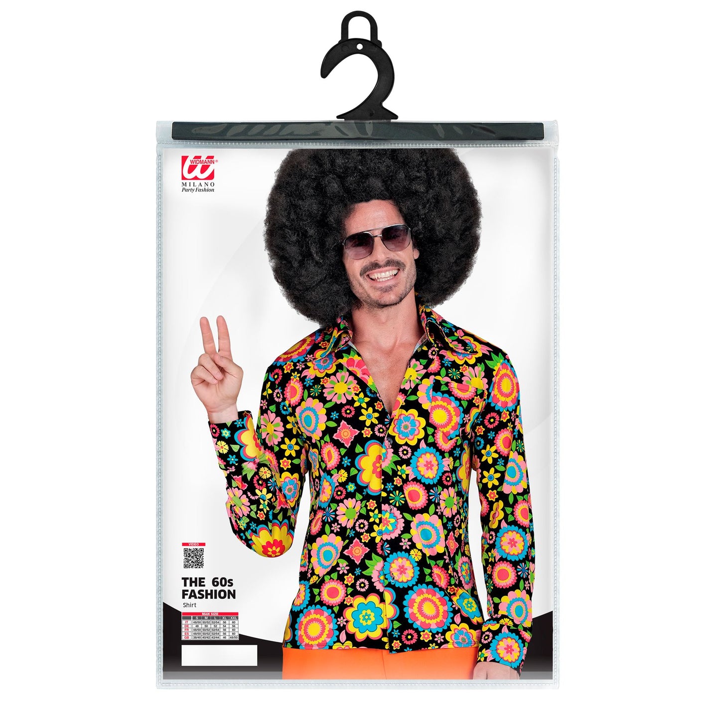 "THE 60s FASHION -colorful flowers" (Hemd) – Detailansicht