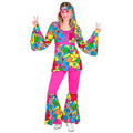"THE 60s FASHION - flower power" (Oberteil, Hose, Stirnband) – Vorderansicht