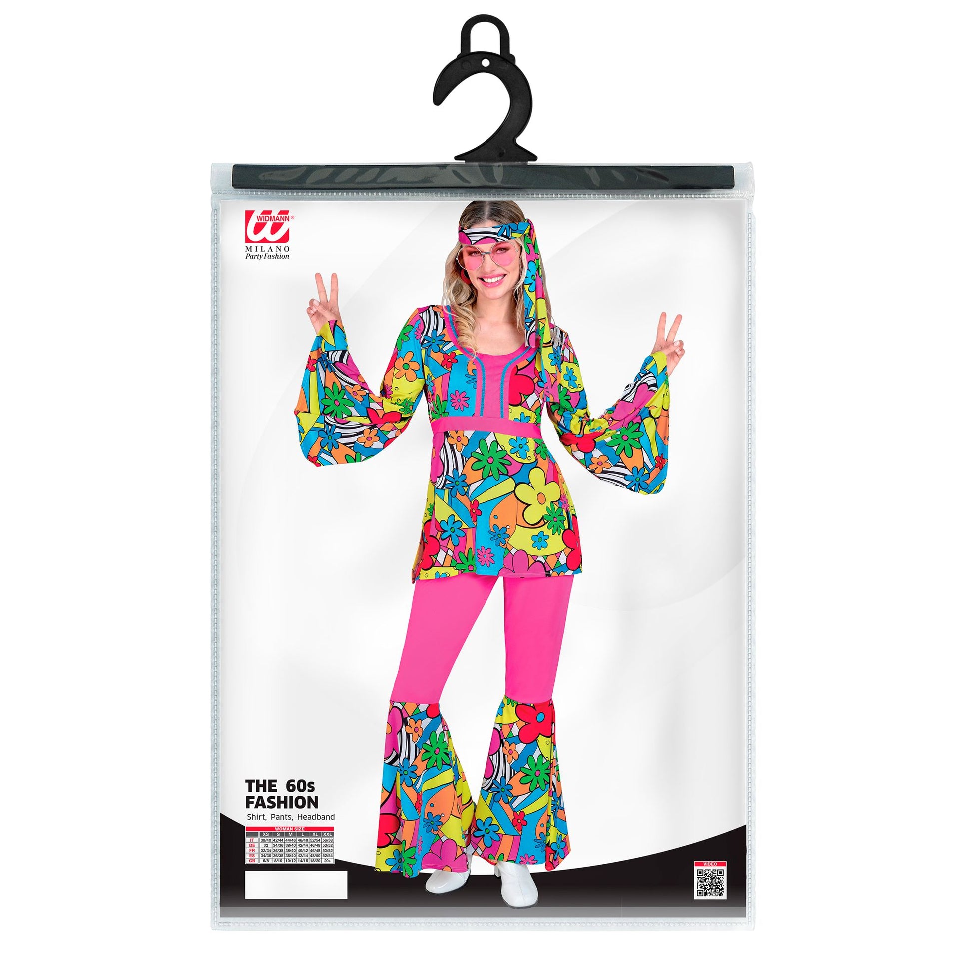 "THE 60s FASHION - flower power" (Oberteil, Hose, Stirnband) – Detailansicht