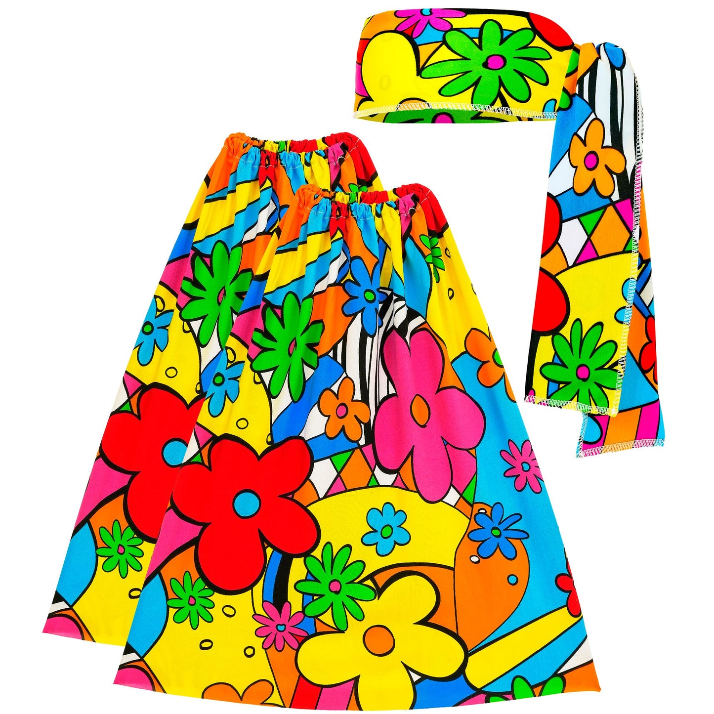 "THE 60s FASHION -flower power" (Stirnband & Stulpen) – Vorderansicht