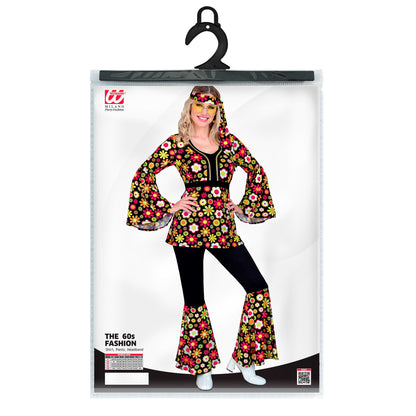 "THE 60s FASHION -flowers" (Oberteil, Hose, Stirnband) – Detailansicht