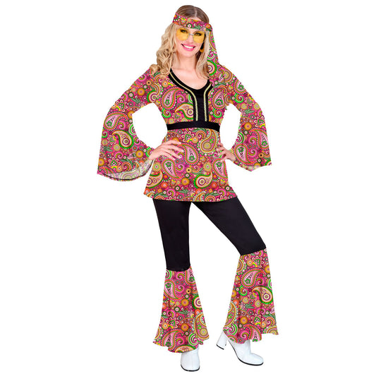 "THE 60s FASHION -paisley" (Oberteil, Hose, Stirnband) – Vorderansicht