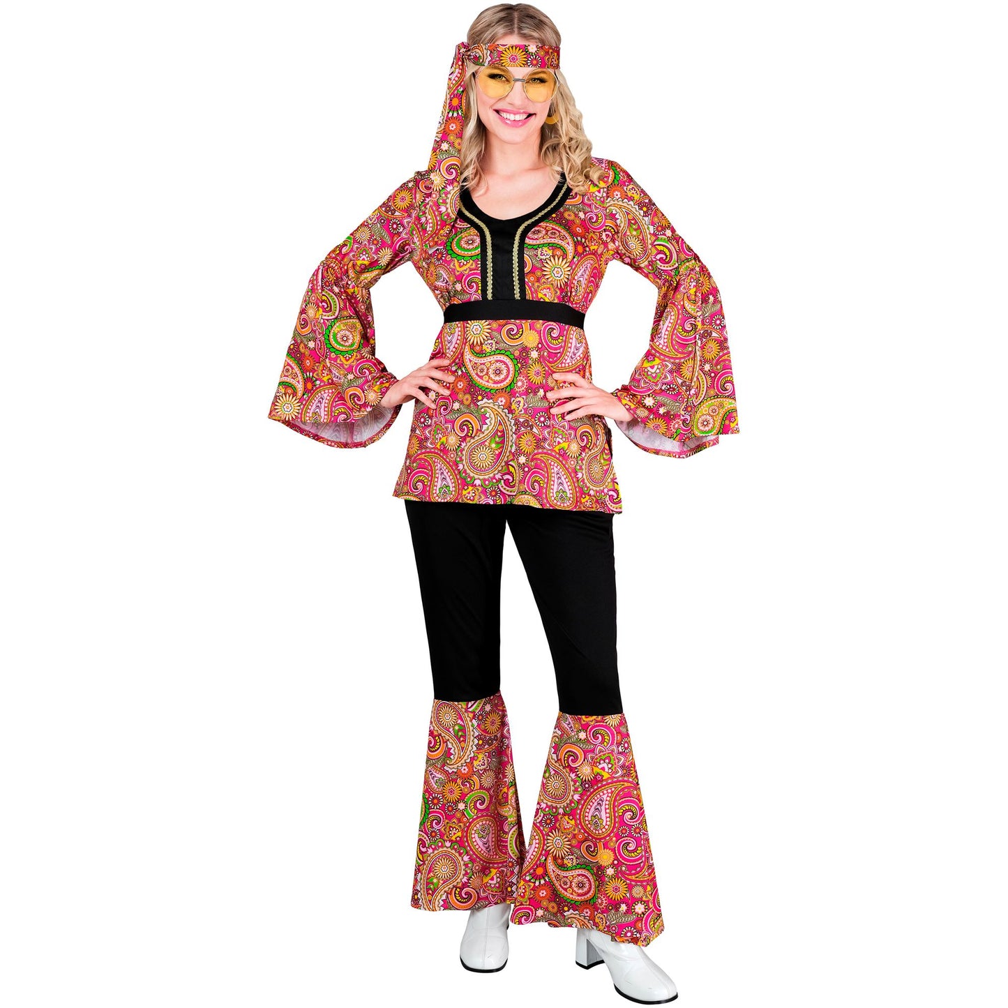 "THE 60s FASHION -paisley" (Oberteil, Hose, Stirnband) – Detailansicht