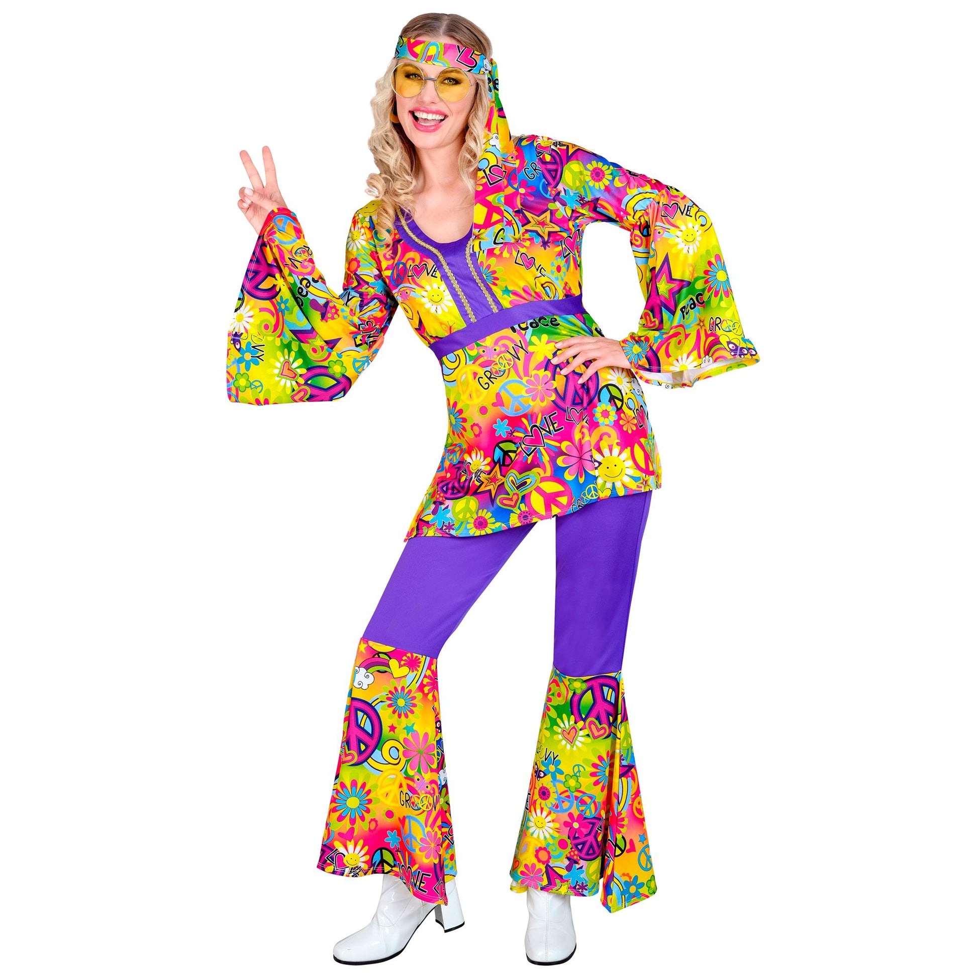 "THE 60s FASHION - peace & love" (Oberteil, Hose, Stirnband) – Vorderansicht