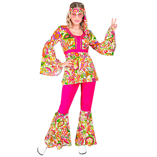 "THE 60s FASHION -peace & paisley" (Oberteil, Hose, Stirnband) – Vorderansicht