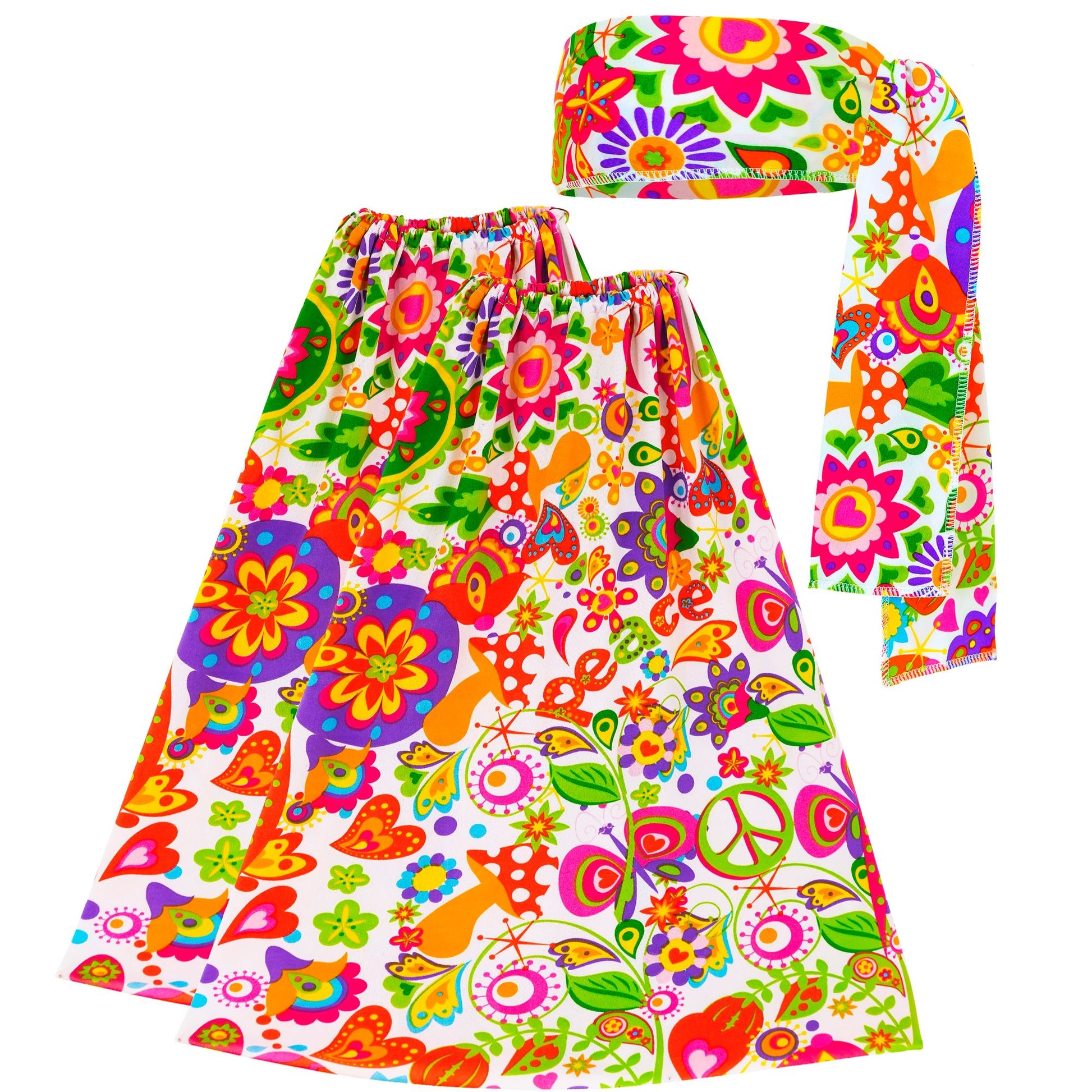 "THE 60s FASHION - peace & paisley" (Stirnband & Stulpen) – Vorderansicht
