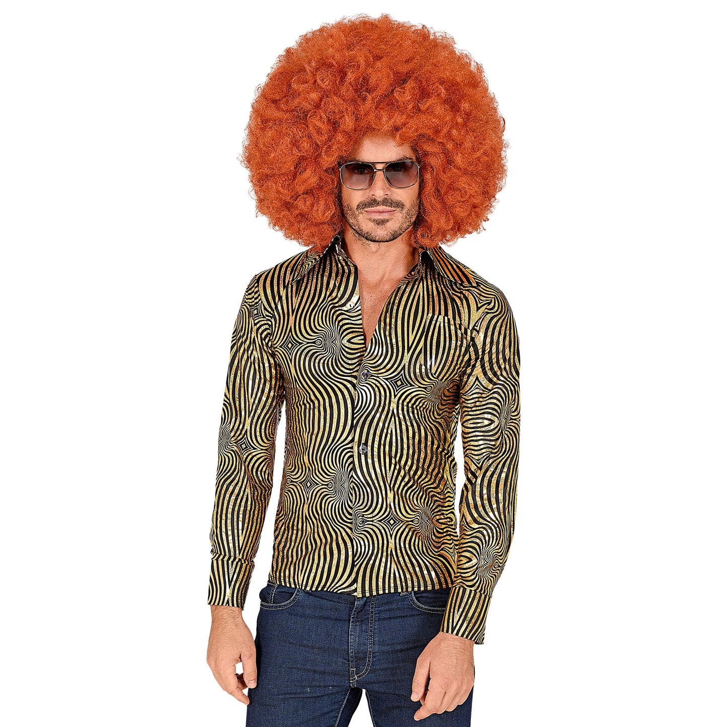"THE 70s DISCO STYLE - golden waves" (Hemd) – Detailansicht
