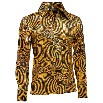 "THE 70s DISCO STYLE - golden waves" (Hemd) – Ansicht 4