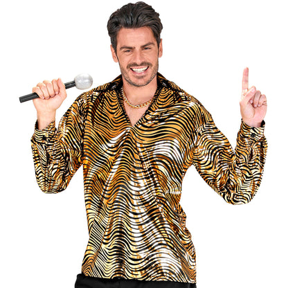 "THE 70s DISCO STYLE - golden waves" (Hemd) – Vorderansicht