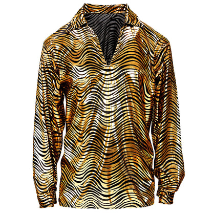 "THE 70s DISCO STYLE - golden waves" (Hemd) – Ansicht 4