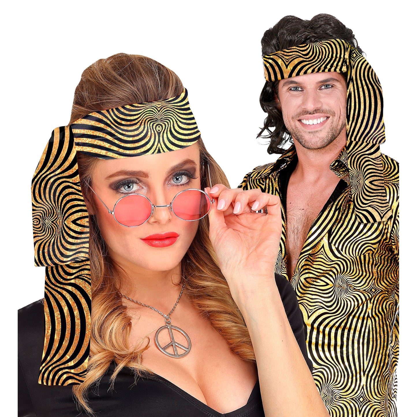 "THE 70s DISCO STYLE - golden waves" (Stirnband) – Vorderansicht
