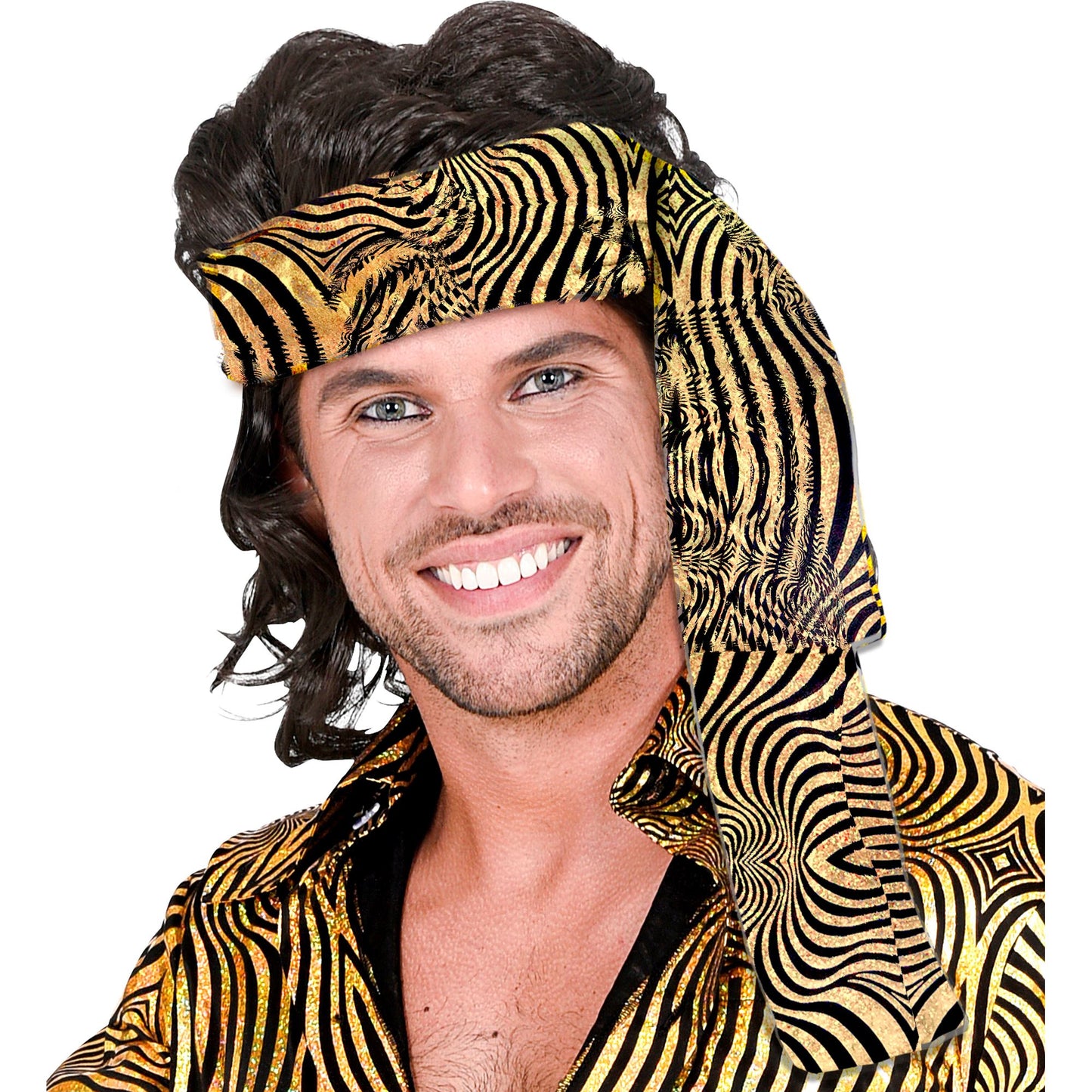"THE 70s DISCO STYLE - golden waves" (Stirnband) – Ansicht 3