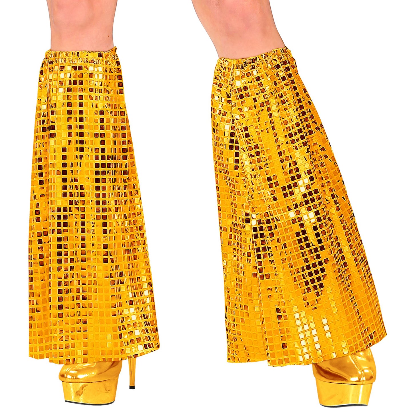 "THE 70s DISCO STYLE" (Goldene Pailletten Stulpen) – Vorderansicht