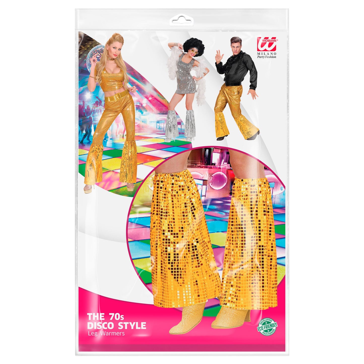 "THE 70s DISCO STYLE" (Goldene Pailletten Stulpen) – Detailansicht