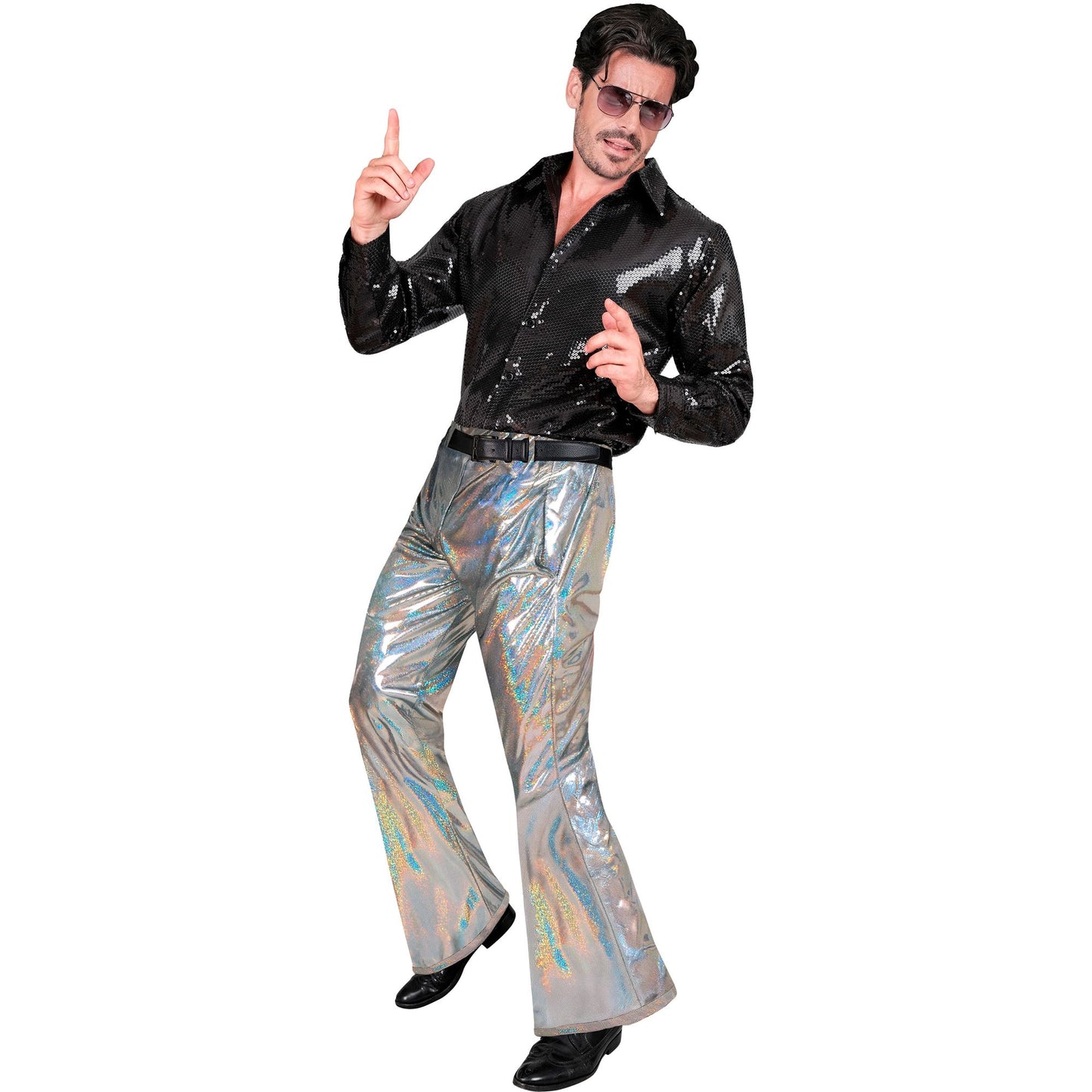 "THE 70s DISCO STYLE" (holografische Hose) – Detailansicht