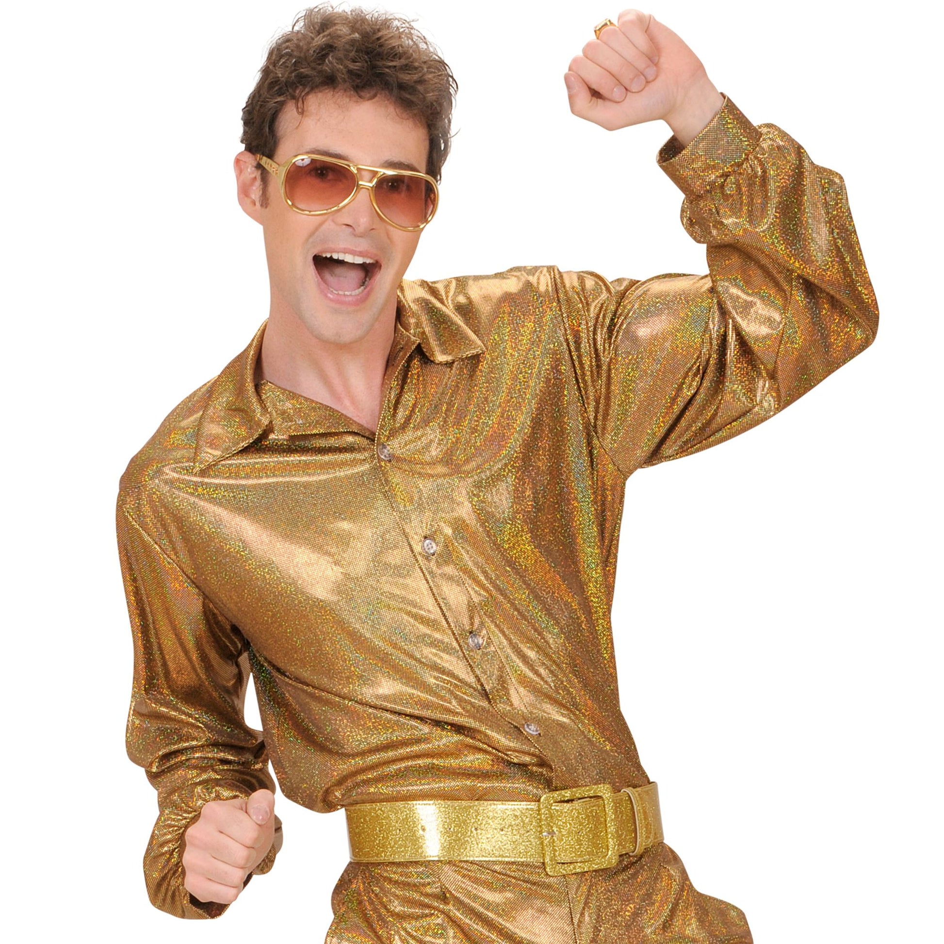 "THE 70s DISCO STYLE" (holographisches Hemd) – Vorderansicht