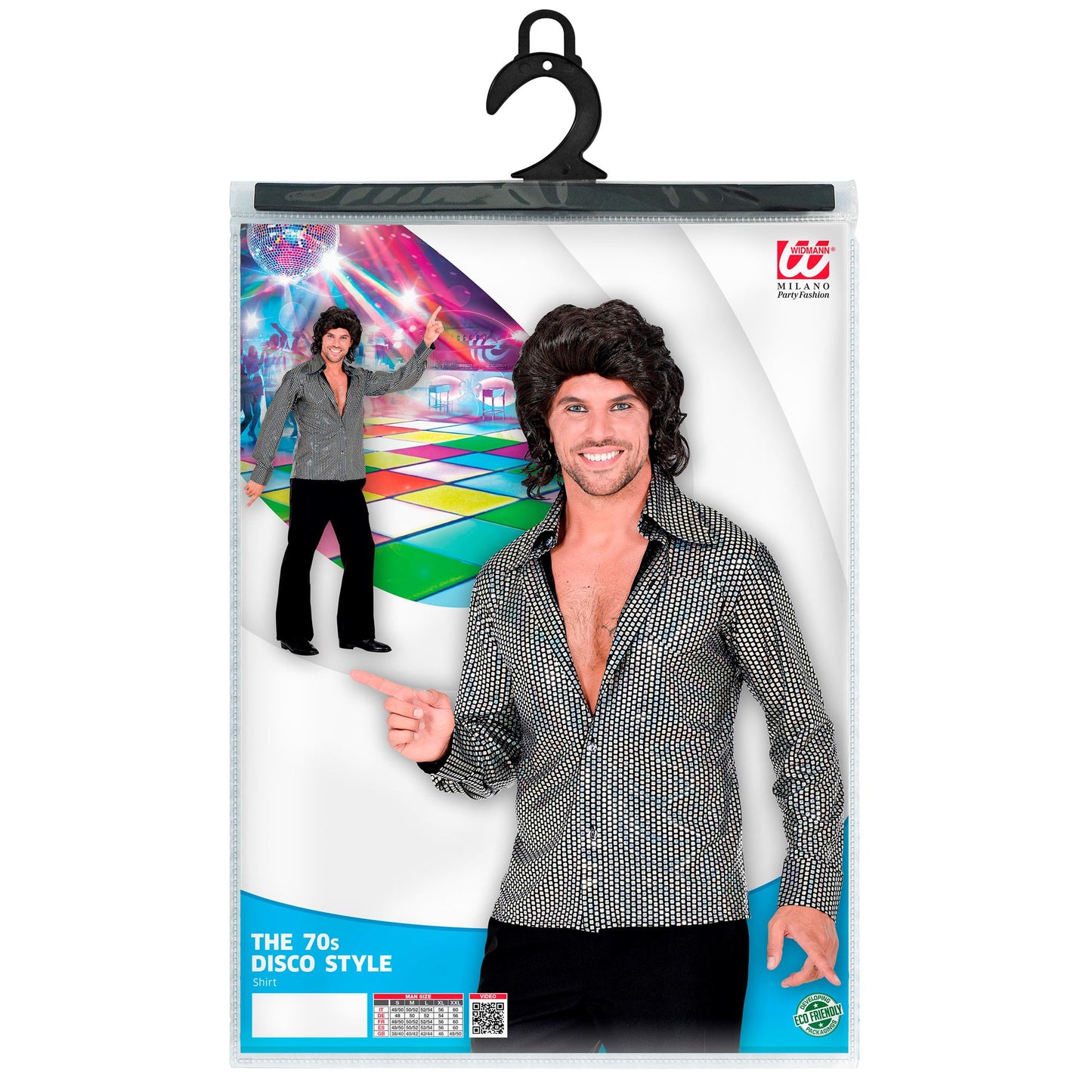 "THE 70s DISCO STYLE - silver squares" (Hemd) – Ansicht 5