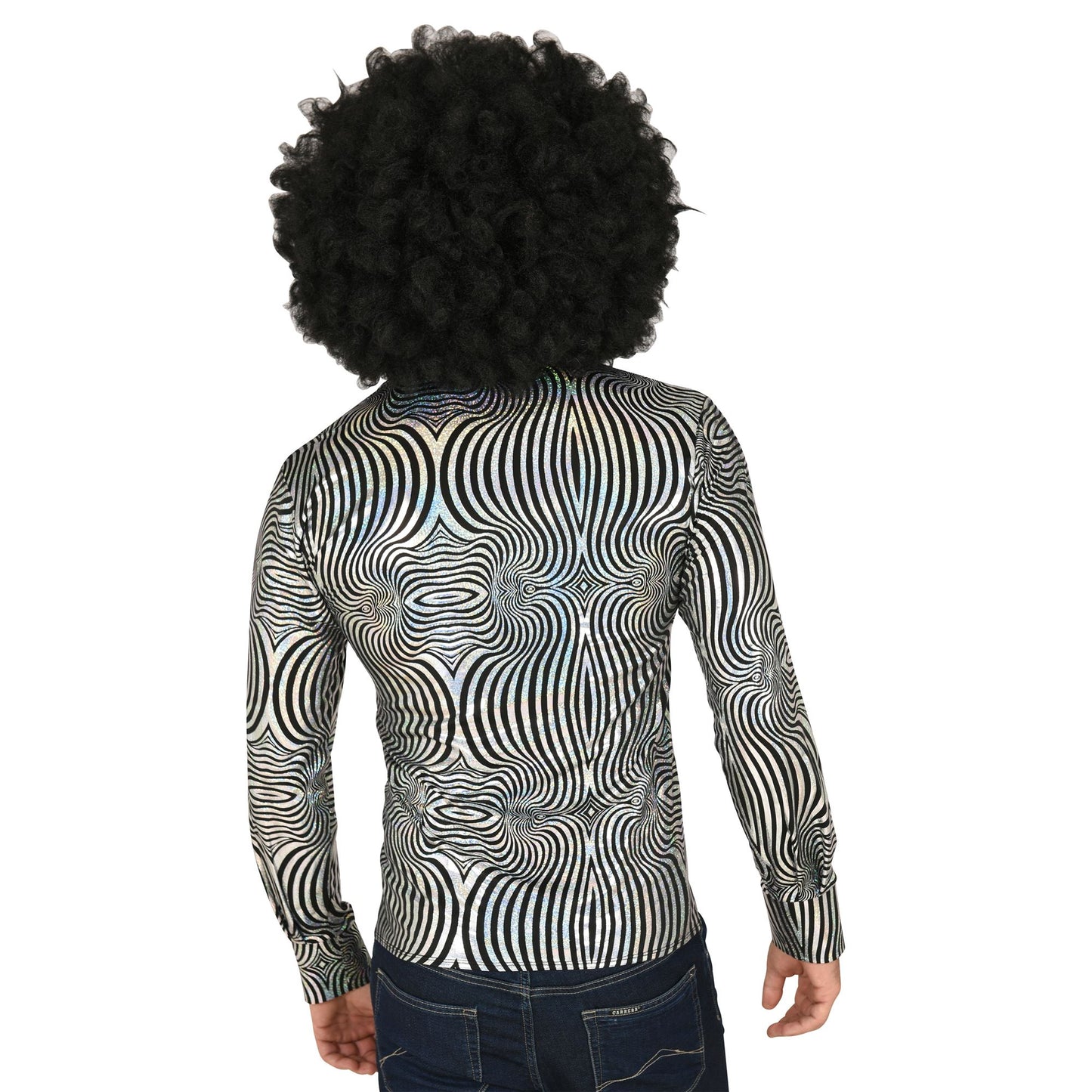 "THE 70s DISCO STYLE - silver waves" (Hemd) – Ansicht 3