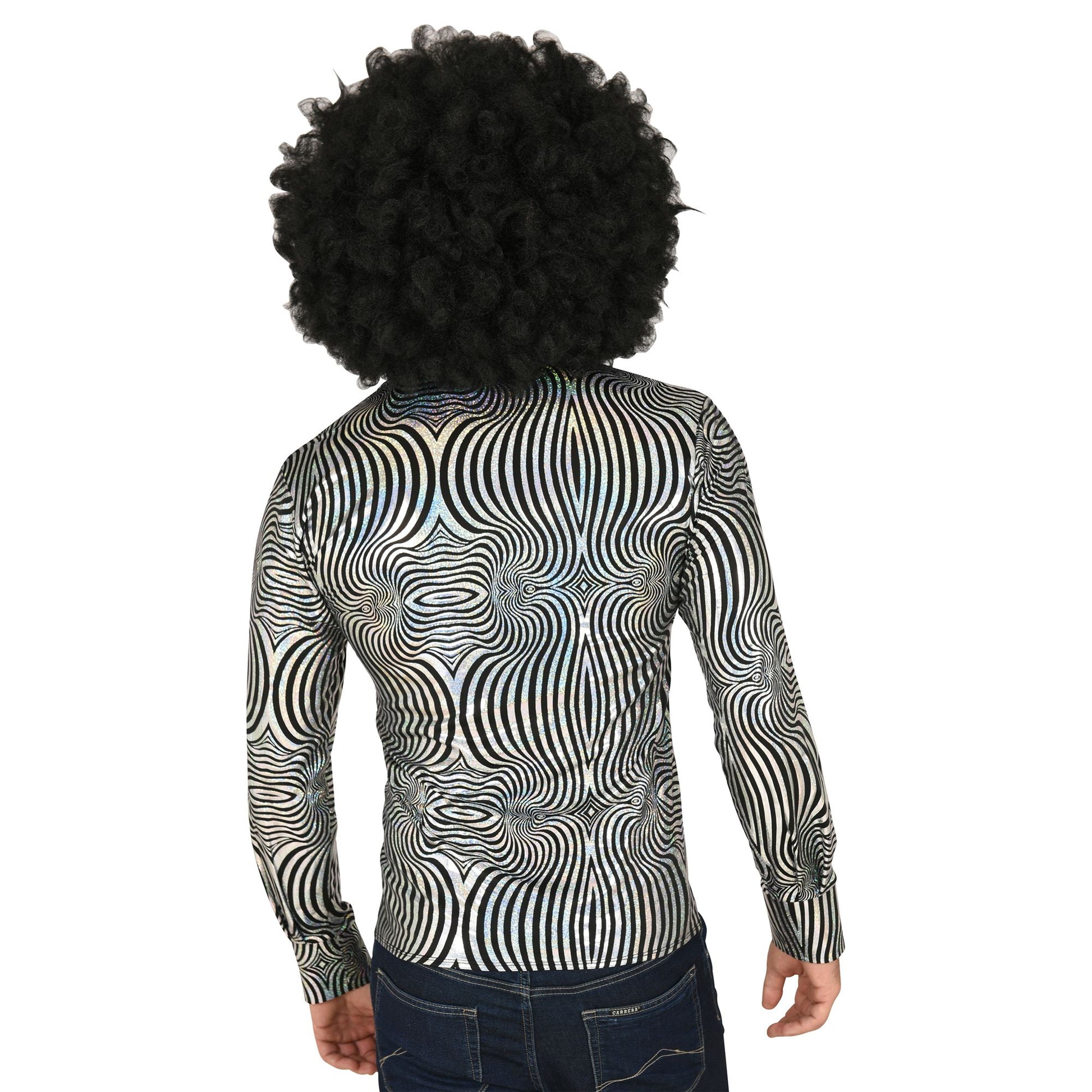 "THE 70s DISCO STYLE - silver waves" (Hemd) – Ansicht 3