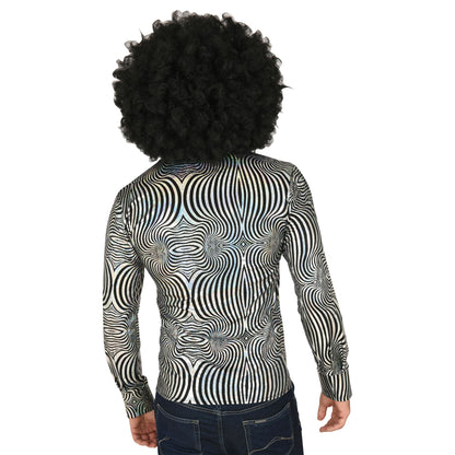 "THE 70s DISCO STYLE - silver waves" (Hemd) – Ansicht 3