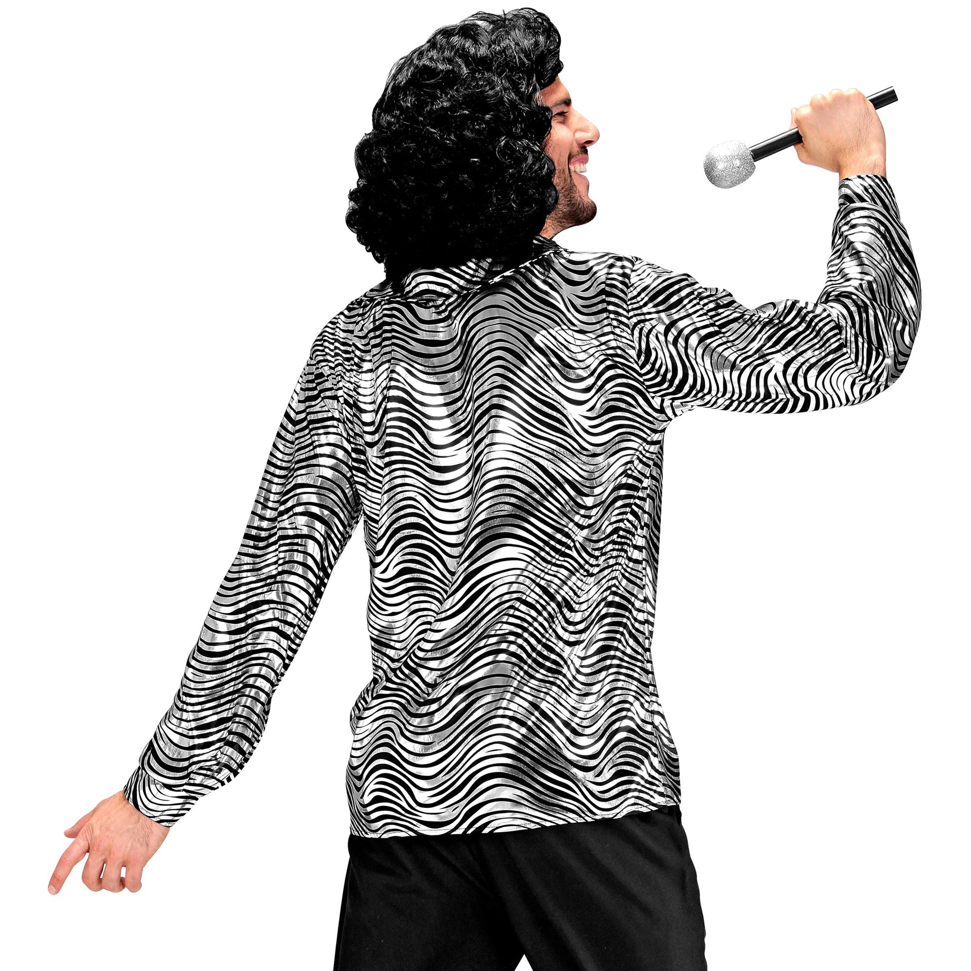 "THE 70s DISCO STYLE - silver waves" (Hemd) – Ansicht 3