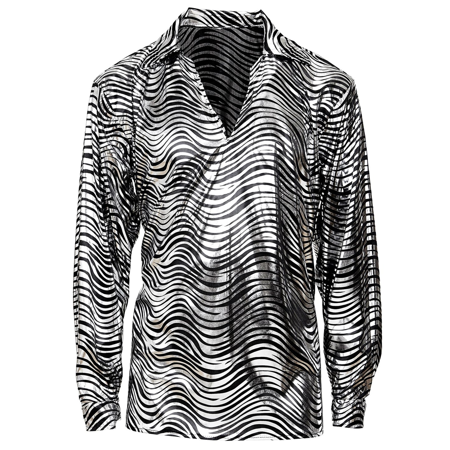 "THE 70s DISCO STYLE - silver waves" (Hemd) – Ansicht 4