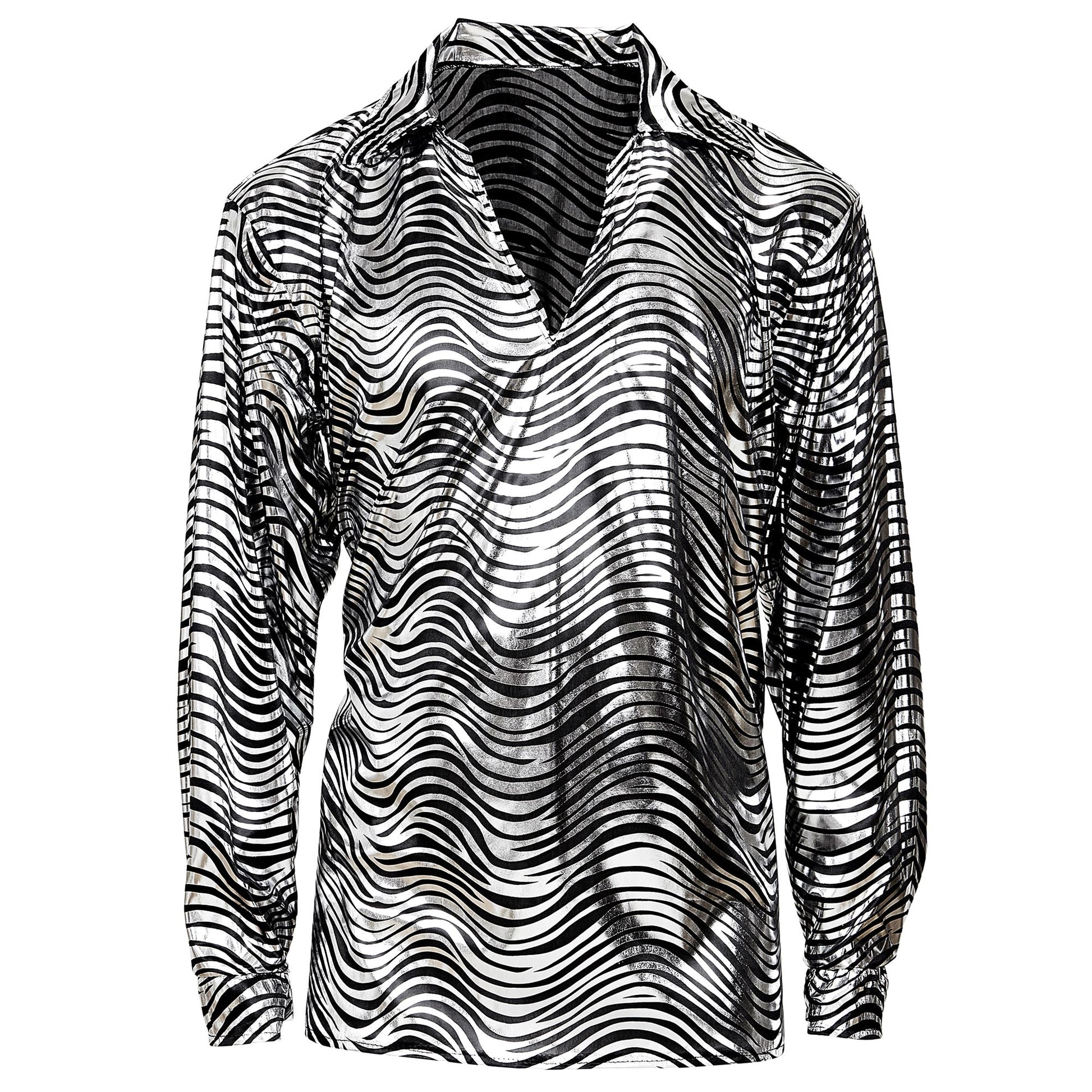 "THE 70s DISCO STYLE - silver waves" (Hemd) – Ansicht 4